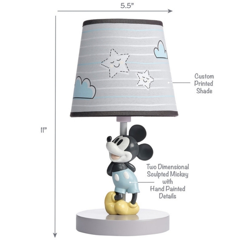 Disney Baby Moonlight Mickey Mouse Lamp with Shade & Bulb - Gray - Picture 11 of 11
